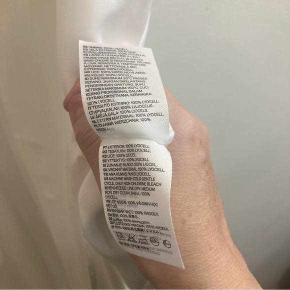 H&M Sz M 100% Lyocell V-Neck Front Pleat Short Sleeve Beach Cover Up Kaftan NEW - Picture 13 of 16